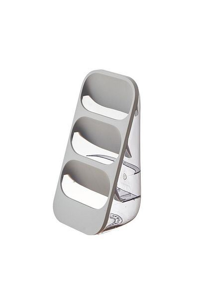 Primlife Transparent storage box with oblique insertion, Grey