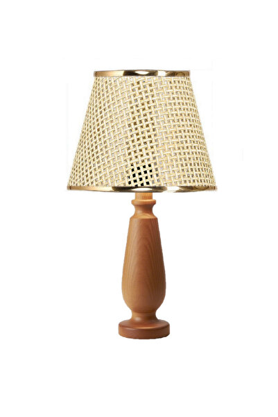 571 Store Magnolia Table Lampshade Wooden Body Fabric Headboard Decorative Table Lamp Night Light