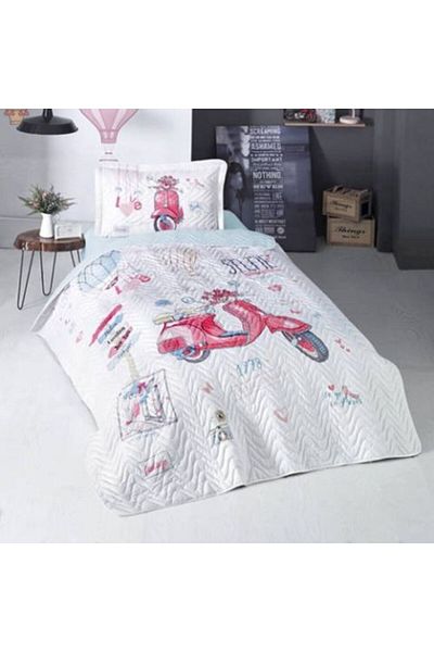 Clasy Quilted Bedspread, Single Person, 2 Pieces, FREE GIRL