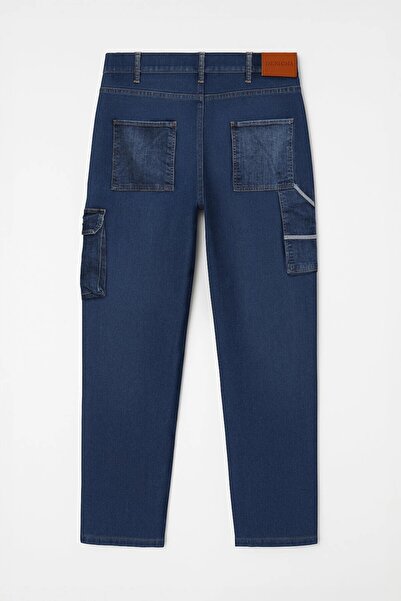 MARKAPIA Men's Regular Fit Cargo Pocket Jean Trousers