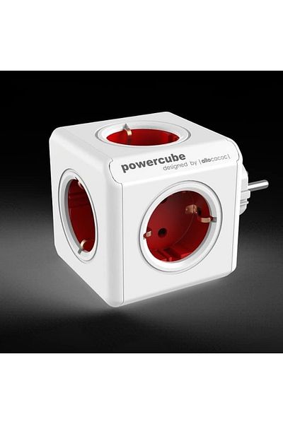 Allocacoc Prelungitor cubic, Powercube de la Allocacoc, 5 prize, alb/roșu