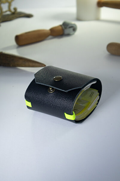 Tauran Genuine Leather Unisex Black White Handmade Wallet with Magnet Money C...