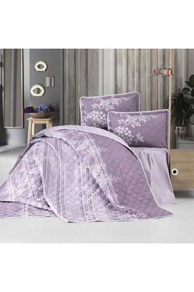 Clasy Cuvertură dublă matlasată 240 x 260 cm și 2 fețe de pernă 50 x 70 cm, violet BOVA V 2