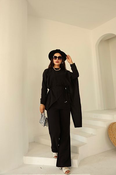 Vegove Linen Suit with Shawl Detail Trousers