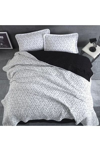 Clasy Quilted Bedspread Double Bed, 240 x 260 cm and 2 Pillowcases 50 x 70 cm, White MONZA V 2