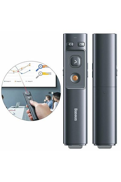 Primlife Telecomandă laser pentru prezentări, D20, plastic dur, gri titan