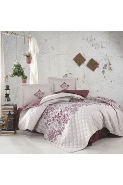 Clasy Quilted Double Bedspread, 240 x 260 cm and 2 Pillowcases 50 x 70 cm, Cream MANDORA V 2