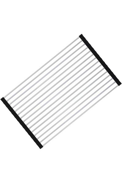 Primlife Draining Mat for Kitchen Sink, Stainless Steel, Non-Slip, Easy to Clean and Store, 47x36 cm