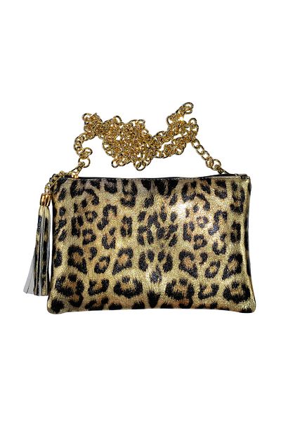 OEM Plic animal print leopard auriu piele