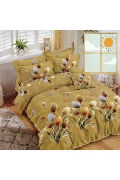 Ralex Lenjerie de pat dublu bumbac Finet 6 piese 220 x 240 cm, Modern, Bej, Pucioasa M 296