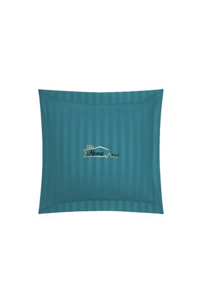 HomePuls Pillowcase Damask Cotton 100% Striped 1 cm, 40 x 40 cm with 3.5 cm Border, Turquoise