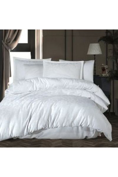Clasy Double Bed Linen Jacquard 100% Cotton 6 Pieces, Clasy, White PAYAVA V 1