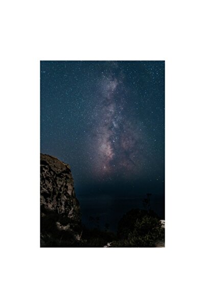 OEM Pictură pe pânză, „Calea Lactee deasupra stâncilor întunecate”, Cer înste...