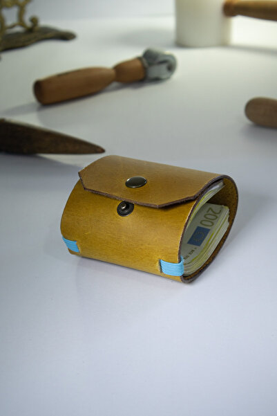 Tauran Genuine Leather Unisex Women's Men's Handmade Wallet with Magnetic Mon...