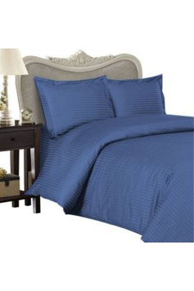 HomePuls Single Bedding Set Damask Polycotton, 3 Pieces, Blue