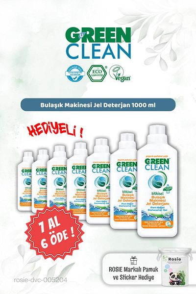 Green Clean Dish Gel Detergent 1000 ml Buy 7 Pay 6 and Rosie Gift