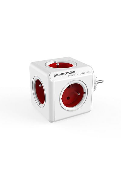 Allocacoc Prelungitor cubic, Powercube de la Allocacoc, 5 prize, alb/roșu