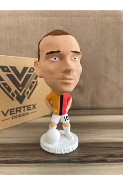 VertexDesign3D Sneijder Gẩlẩtẩsẩrẩy 3d Futbolcu Taraftar Biblo Figür Erkek Hediyelik Oyuncak Sarı Kırmızı Aslan