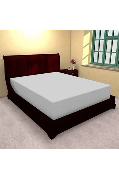Ralex Bed sheet with elastic, jersey polyester for mattress 160 x 200 cm, White