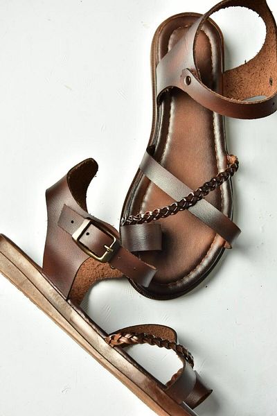 Fox Shoes U390905303 Brown Genuine Leather Women's Sandals
