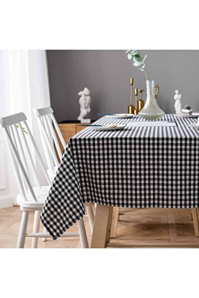 DEVRİM OLİVYA TEKSTİL 1St Class Black and White Gingham Tablecloth, Picnic Cloth, Table Cloth