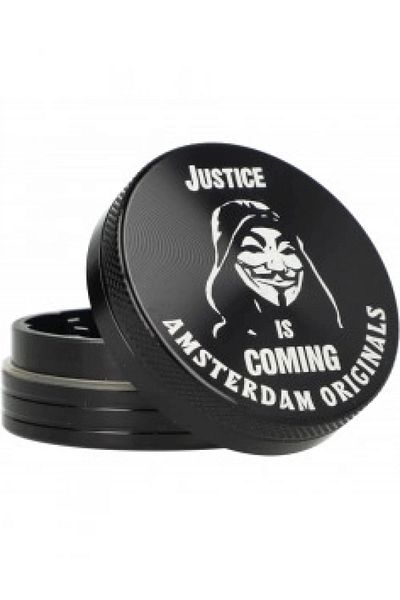 Amsterdam Grinder Anonymous Justice is Coming Originals Aluminum Black 2 Parts Ø50mm