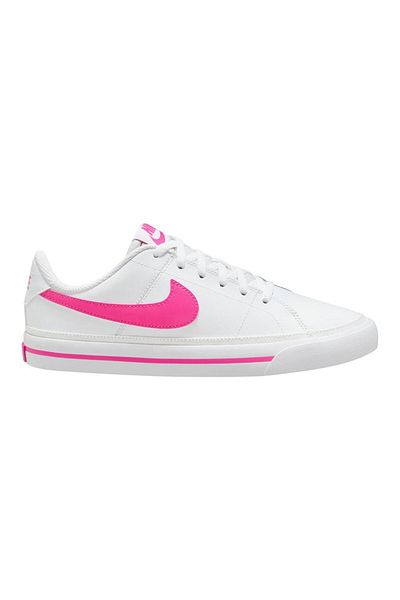 Nike Court Legacy Elastic Lace Shoes - White & Pink