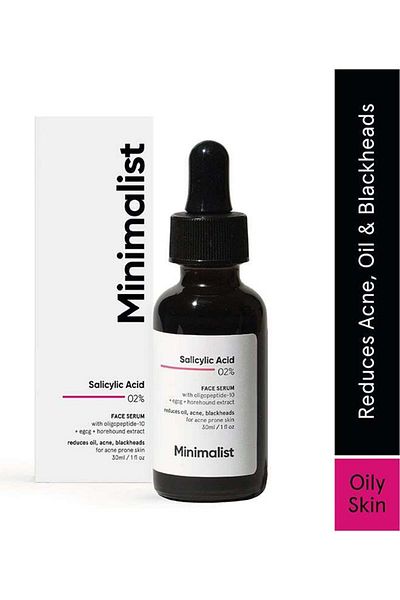 Minimalist 2% Salicylic Acid Serum to Reduce Oily Skin, Acne & Blackheads | Helps Reduce Pore Size,