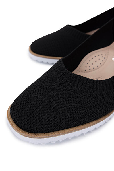 Tamer Tanca Kadın Deri & Tekstil Siyah Topuklu Ayakkabı