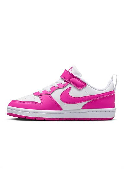 Nike Court Borough Low Recraft Kids Shoes - White/Laser Fuchsia