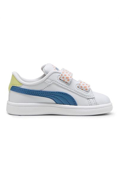 Puma Smash 3.0 Velcro Closure Shoes - Silver Mist/Blue Horizon/White