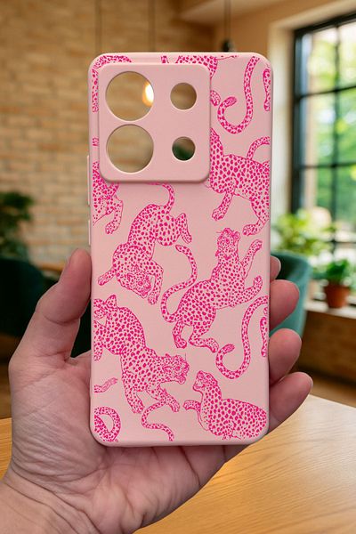 Vip Case حافظة هاتف Xiaomi Redmi Note 13 Pro 5G وردية بنمط الفهد من السيليكون ممتصة للصدمات حافظة مطاطية كلاسيكية محمية277