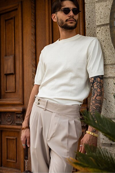 no7man Briss White Crew Neck Knitwear Tshirt