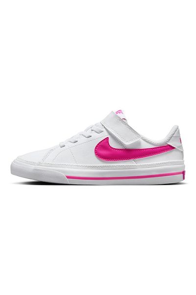 Nike Court Legacy Elastic Lace Shoes - White & Pink