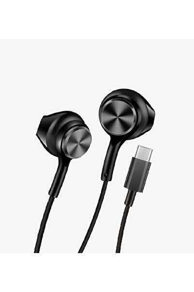 Linktech Ekstra Bass Kablolu Kulaklık , H75 Siyah Type-C Mikrofonlu Metal Kab...