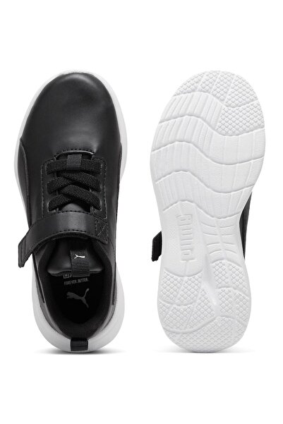 Puma Rickie Runner Hook-and-Loop Closure Sneakers - Black & White