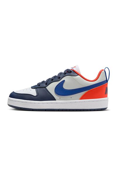 Nike Court Borough Low Recraft Lace Closure Shoes -Midnight Navy/Team Orange/Light Silver