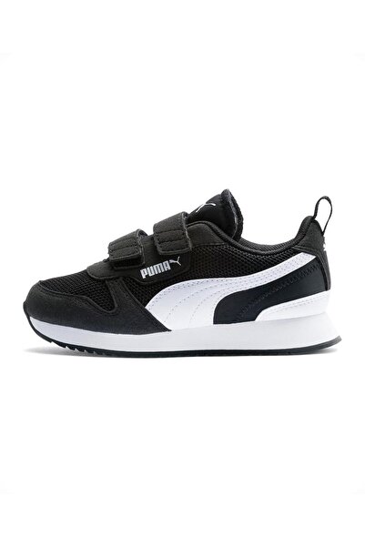 Puma حذاء رياضي R78 V بشريط لاصق - أسود وأبيض