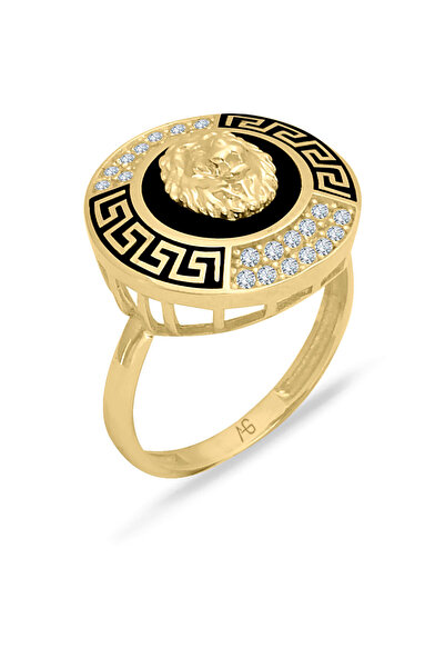 Aslı Gold Grek Model Altın Aslan Yüzük (YZK1371)