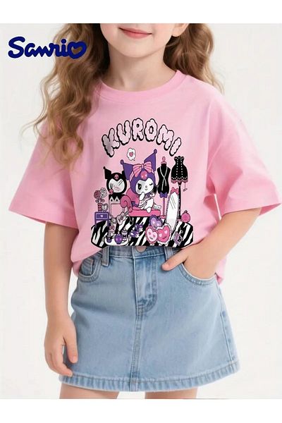 Touz Moda تي شيرت كبير الحجم للجنسين بتصميم Kuromi Kids