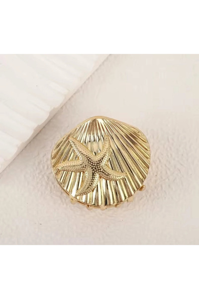 furyal Metal Seashell Shaped Starfish Patterned Latch Buckle