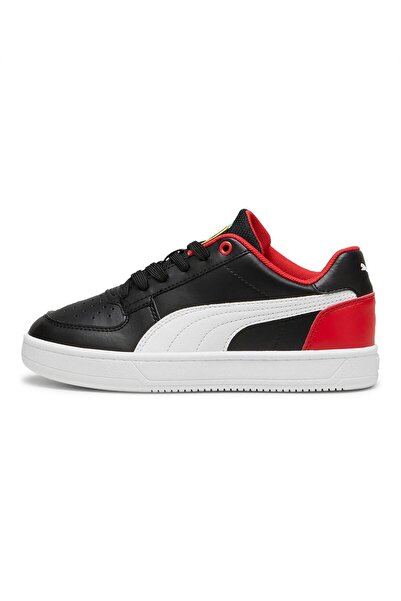 Puma Ferrari Caven 2.0 Lace Up Sneakers - Black/White/Rosso Corsa
