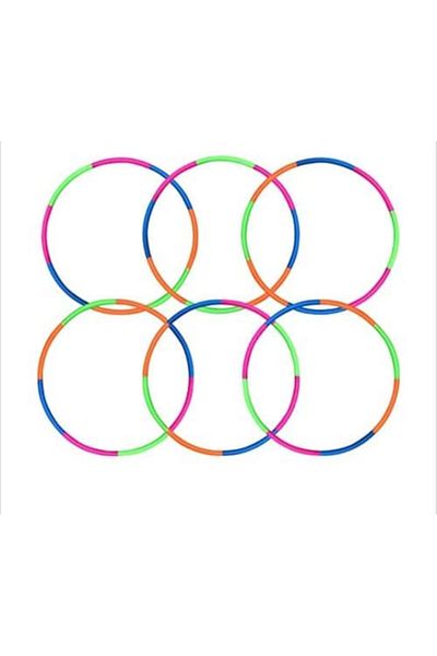 SUKILO Fitness Hula Hoop Set for Kids – Pack of 6 Multicolour Hoops, 60cm Diameter, 300g, Lightwei