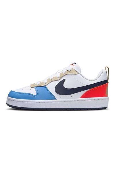 Nike Court Borough Low Recraft Shoes - White/Light Crimson/Blue Beyond