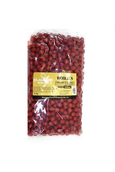 Claumar Pescar Boilies Claumar Birdfood Hard Strawberry & Garlic 20mm 5kg Bag