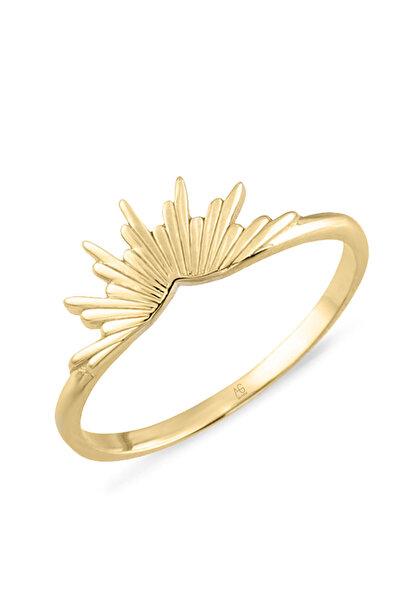 Aslı Gold Taşsız Tarz Kombin Altın Yüzük (YZK0449)
