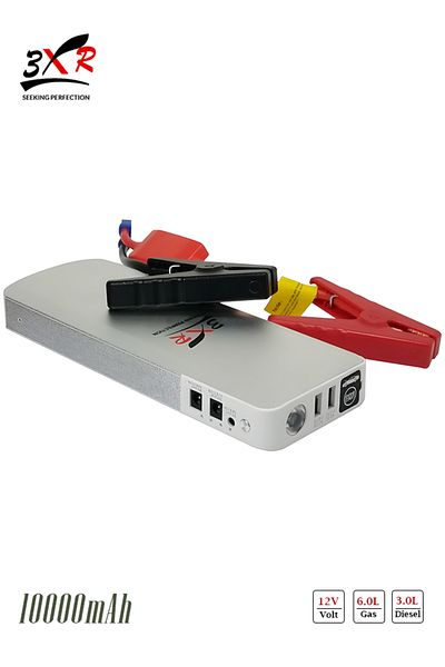 3XR 10000mAh Jump Starter Power Bank, 12V Portable Battery Booster, 1500A Peak Current for Vehicle