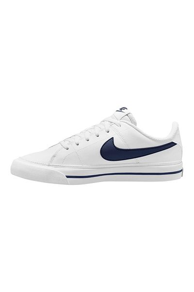 Nike Court Legacy Elastic Lace Shoes - White & Navy Blue