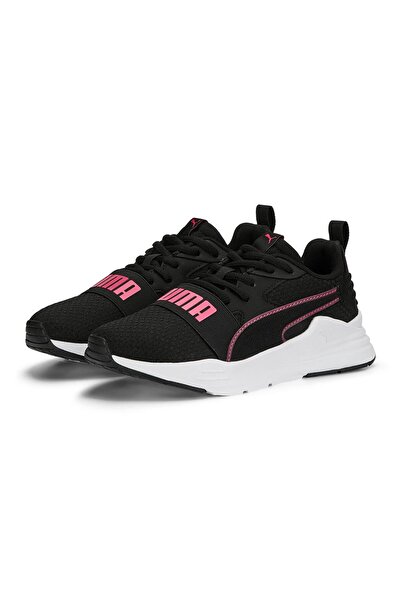Puma Wired Run Pure Junior Lace Up Sneakers - Black & Pink