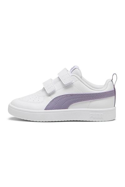 Puma Rickie V Hook-and-Loop Strap Sneakers - White & Purple